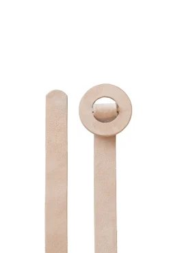Aro S, thin belt in beige suede