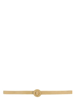 Aro S, thin belt in light yellow suede