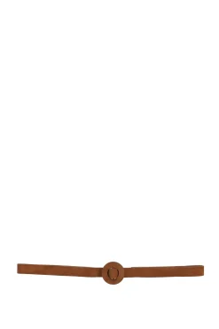 Aro S, thin belt in light brown suede