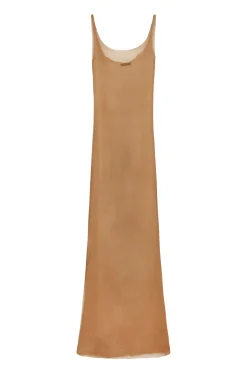 Aura, bronze silk bambula camisole dress