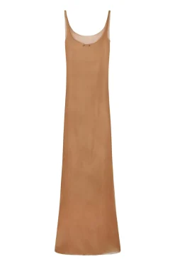 Aura, bronze silk bambula camisole dress