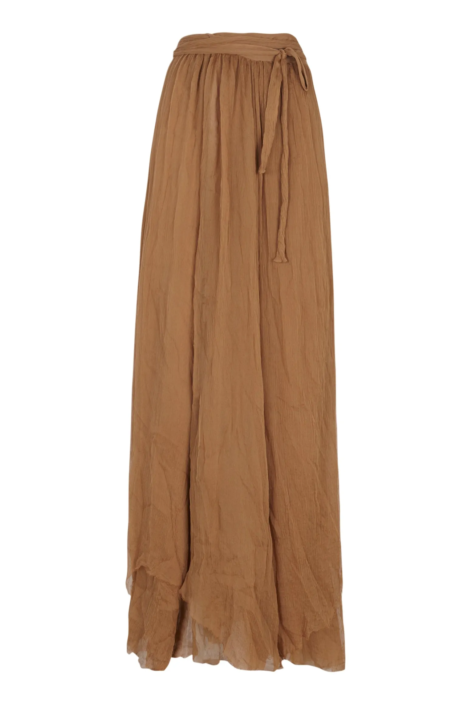 Aurora, long skirt in bronze silk bambula