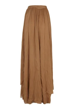 Aurora, long skirt in bronze silk bambula