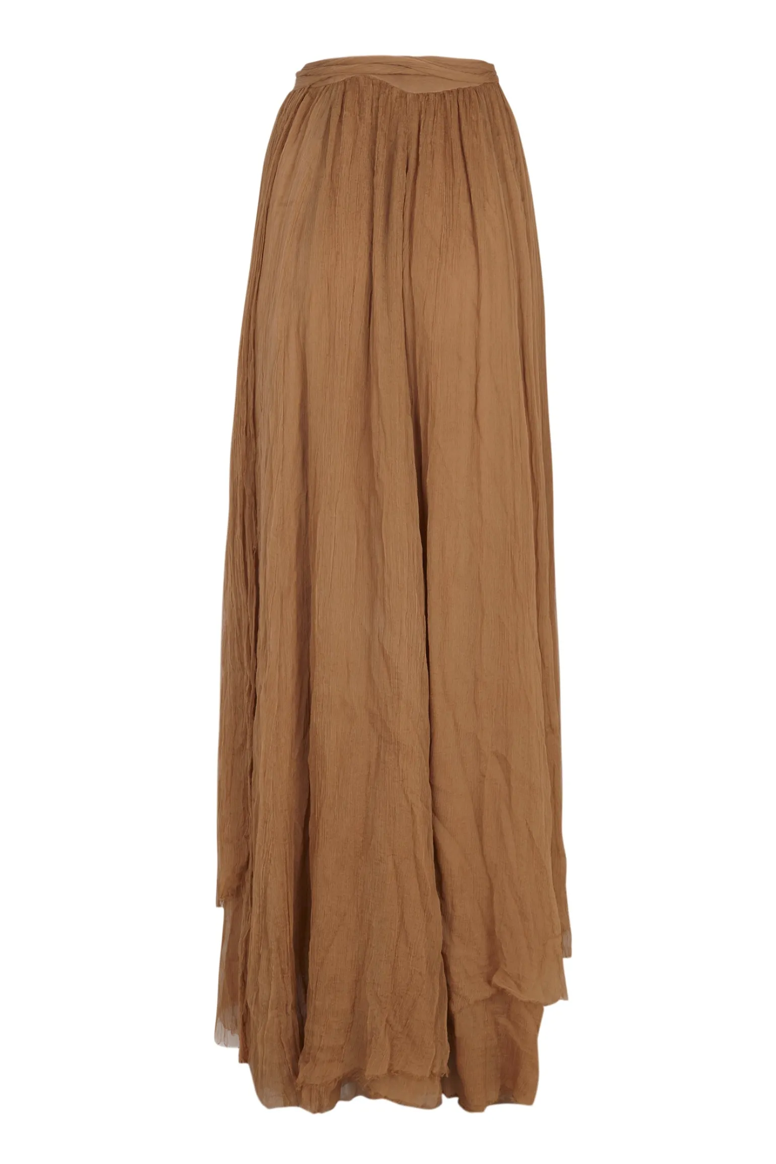 Aurora, long skirt in bronze silk bambula