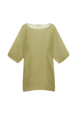 Aurora, pistachio silk top