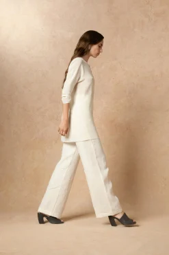 Bambina, ivory linen pants