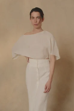 Bambina, ivory linen skirt