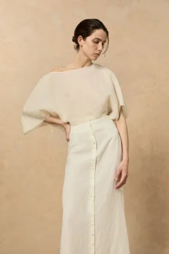 Bambina, ivory linen skirt