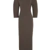 Bawa, brown fitted dress