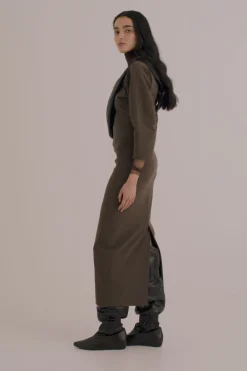 Bawa, brown fitted dress
