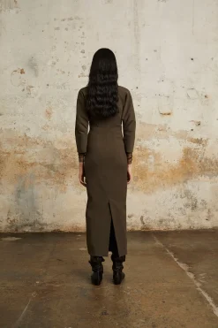 Bawa, brown fitted dress