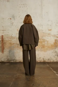 Bawa, brown high-waisted pants