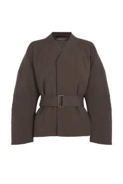 Bawa, brown jacket with belt