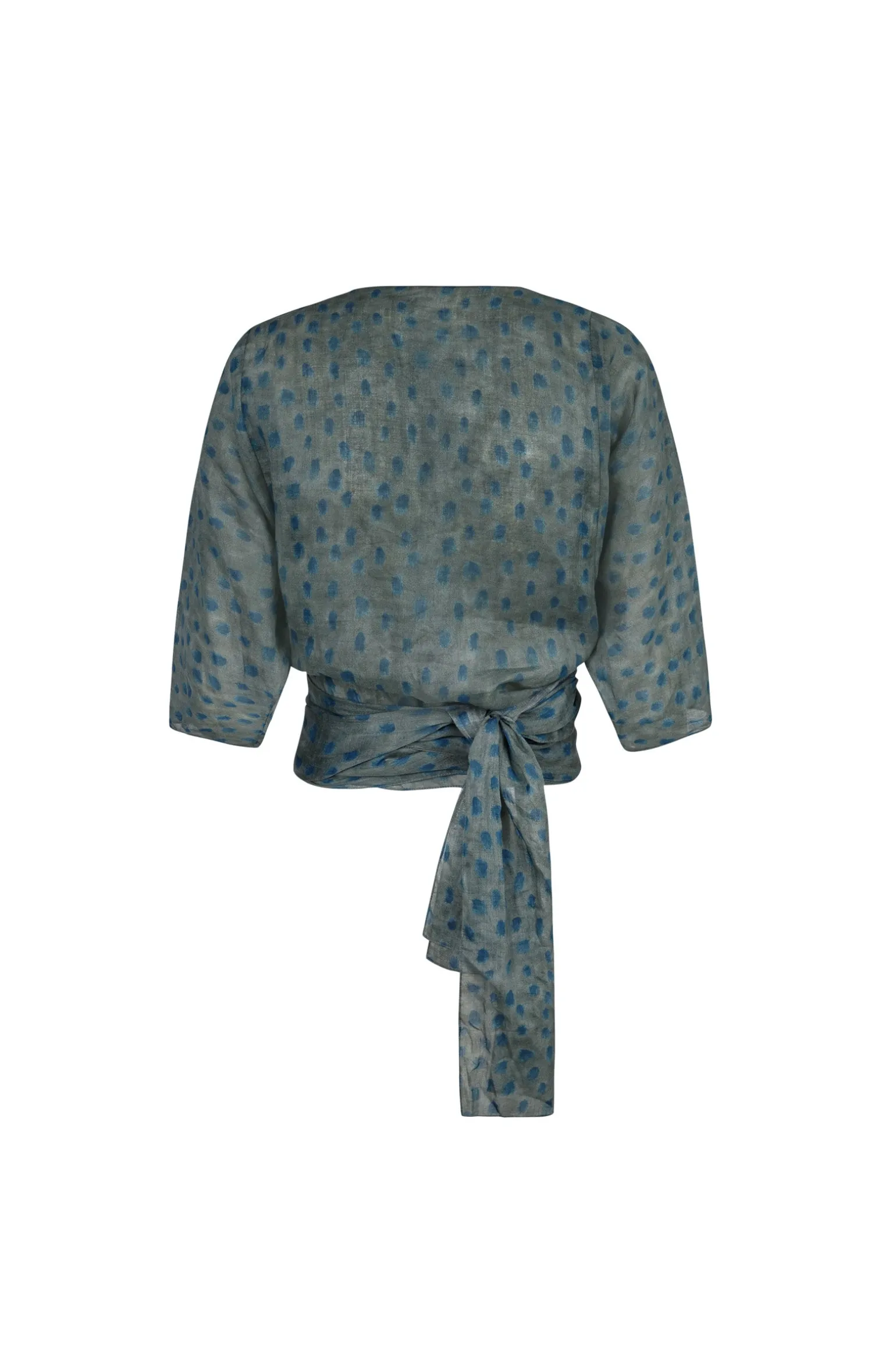 Blues, ciro print top in ramie
