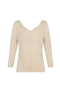 Botanica, ecru linen knit sweater