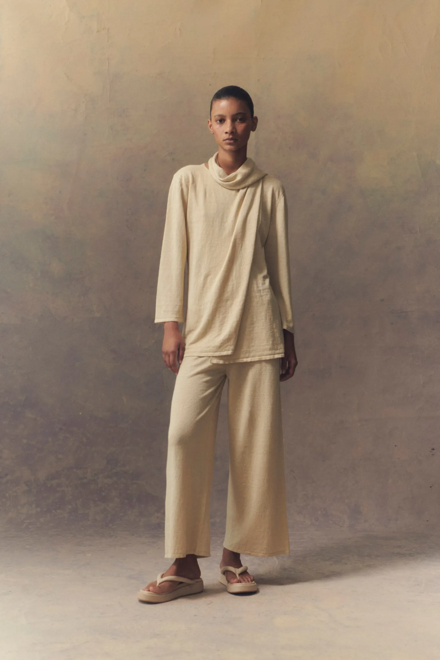 Botanica, ecru linen knit pants
