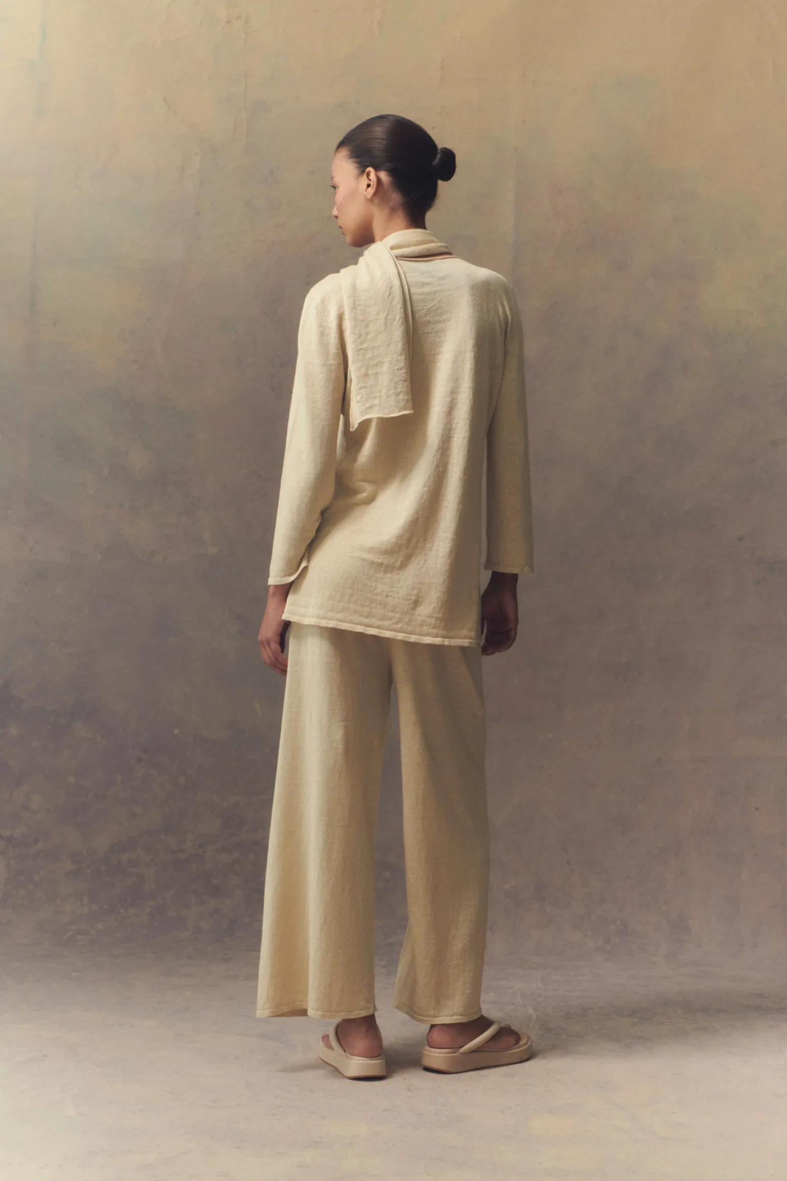 Botanica, ecru linen knit pants