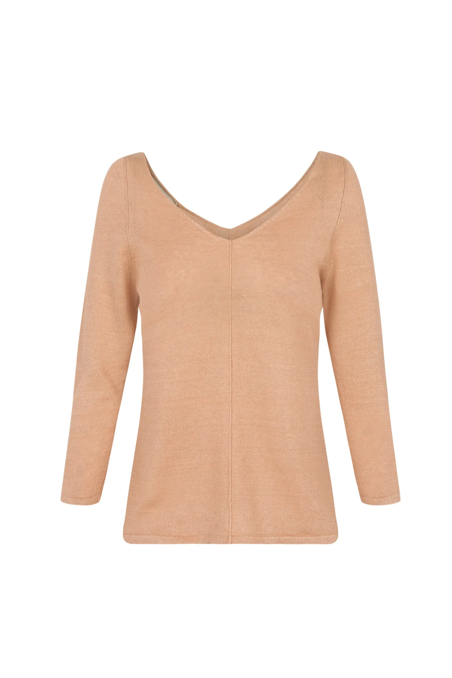 Botanica, light peach linen knit sweater