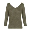 Botanica, melange green linen knit sweater