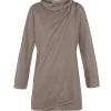 Botanica, mink linen knit wrap top