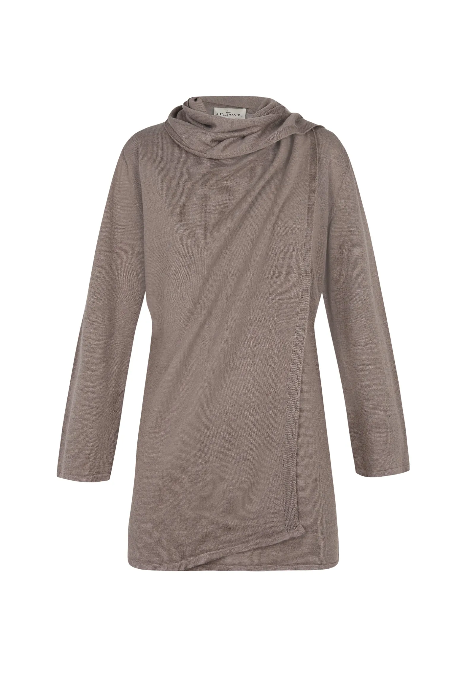 Botanica, mink linen knit wrap top