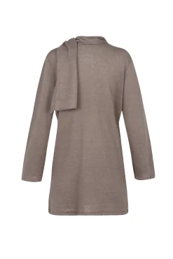 Botanica, mink linen knit wrap top