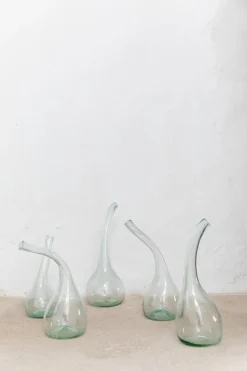 Calabaza, green blown glass vase