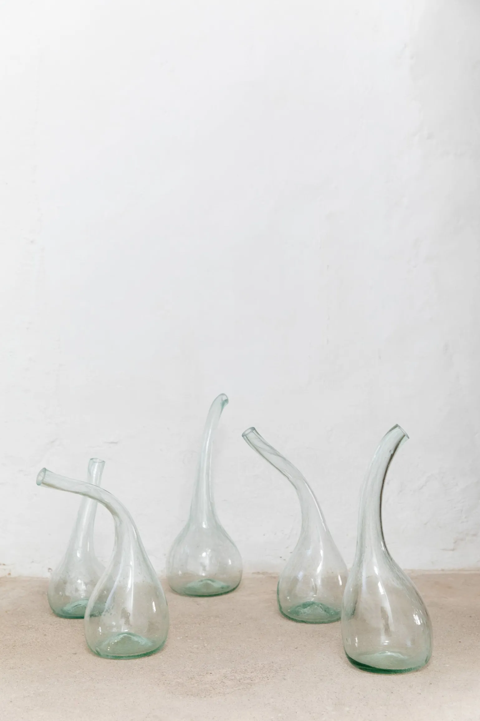 Calabaza, green blown glass vase