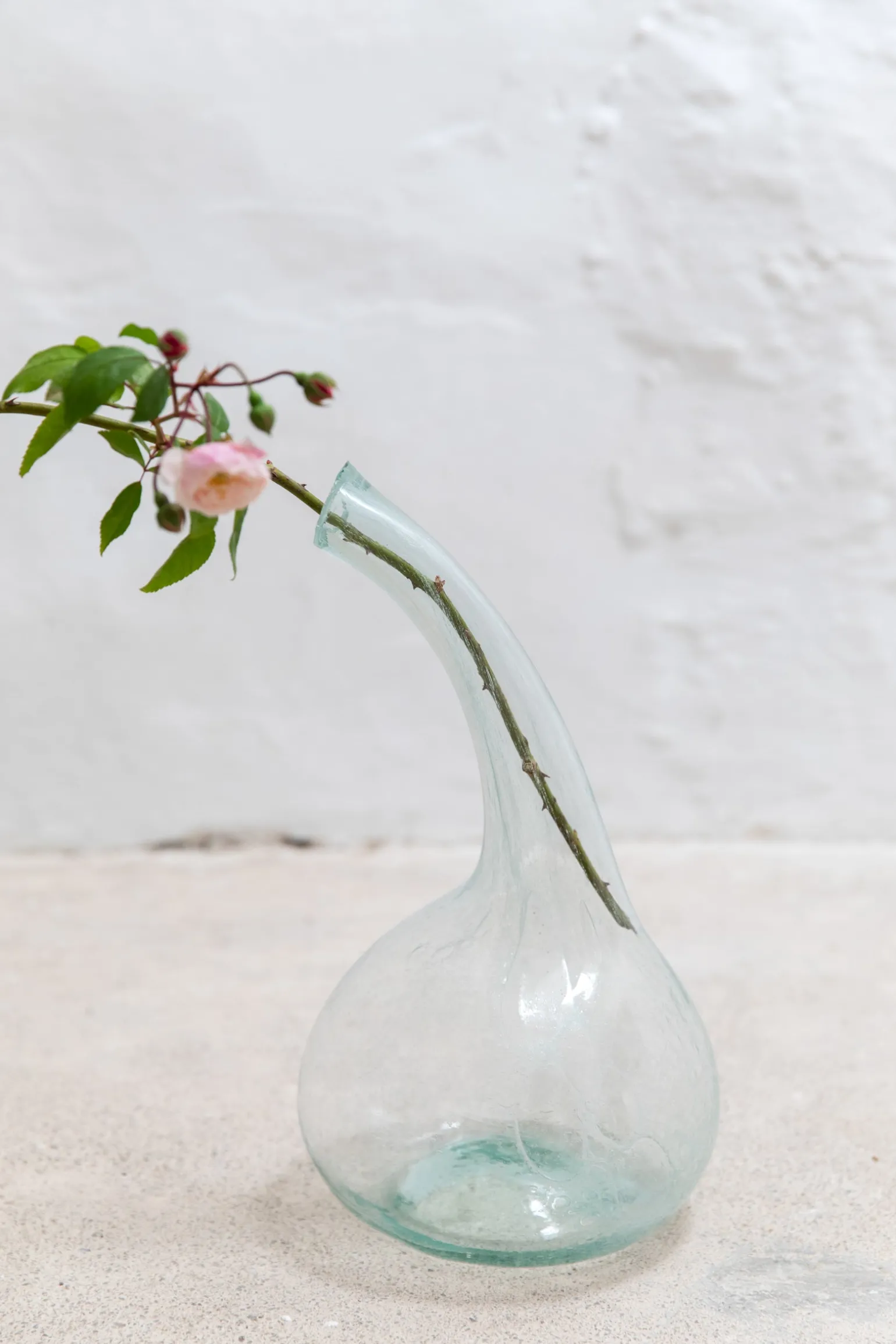 Calabaza, green blown glass pitcher