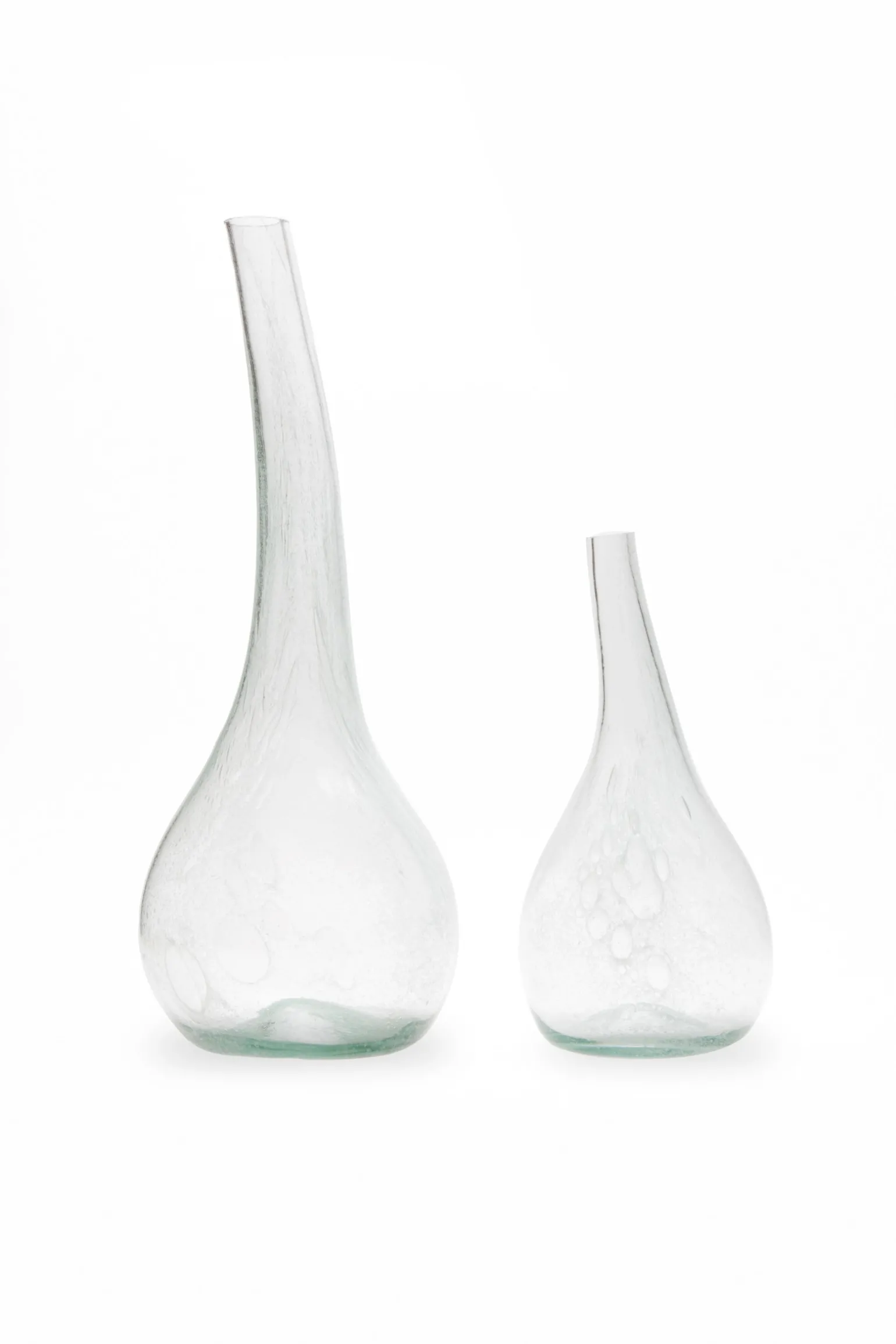 Calabaza, green blown glass vase