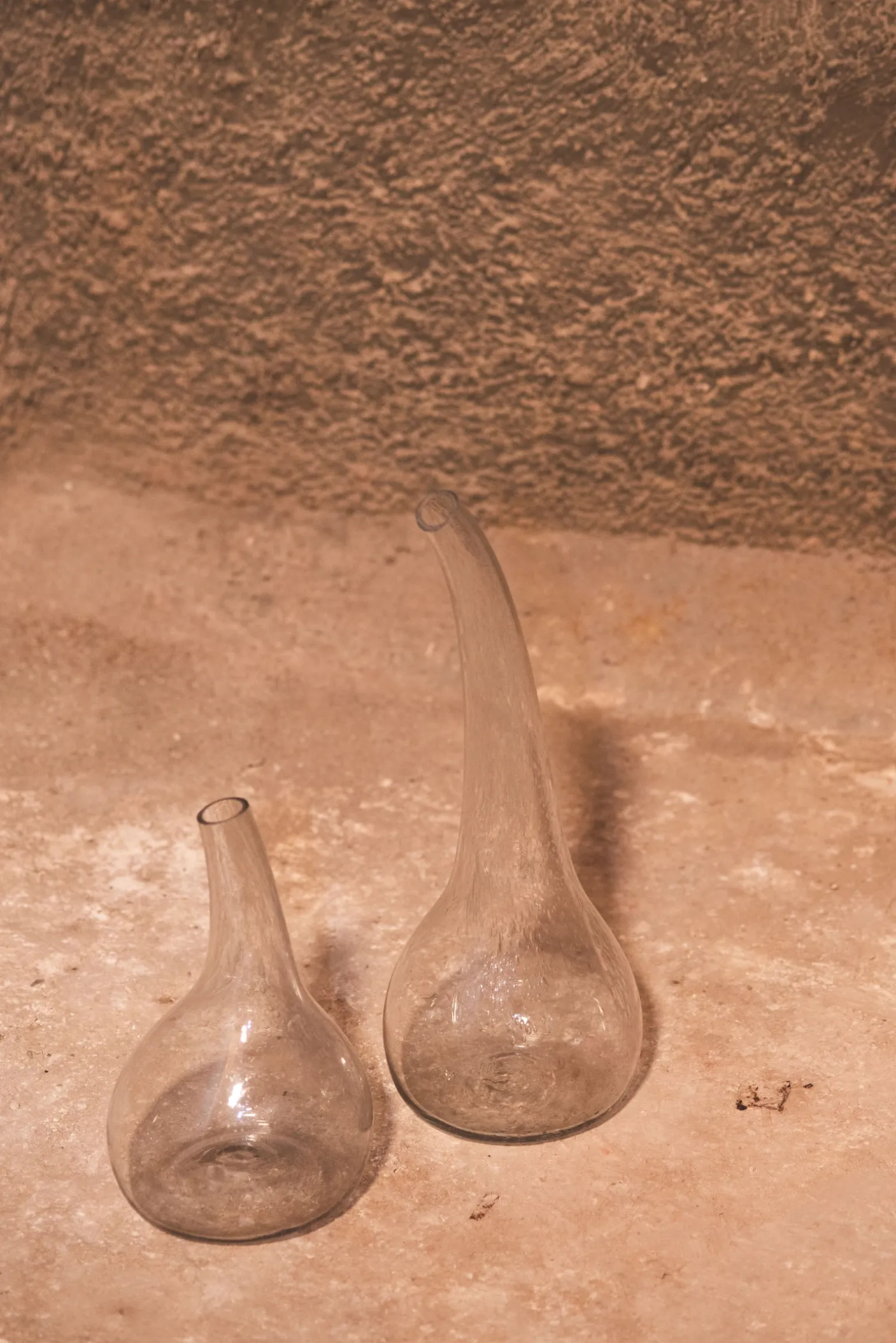 Calabaza, grey blown glass vase