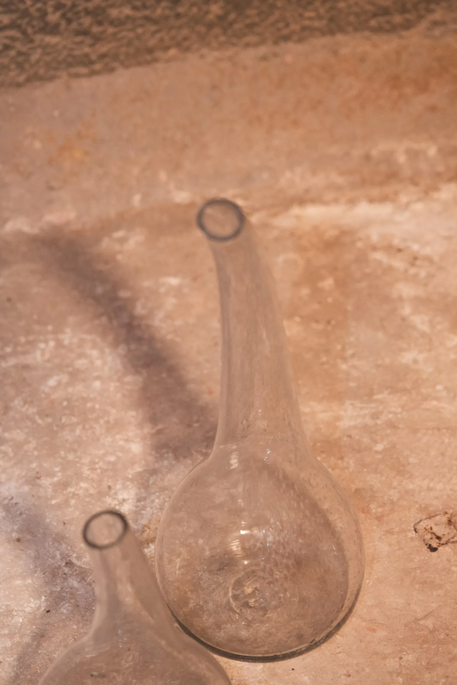 Calabaza, grey blown glass vase