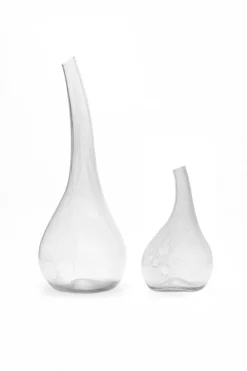 Calabaza, grey blown glass vase