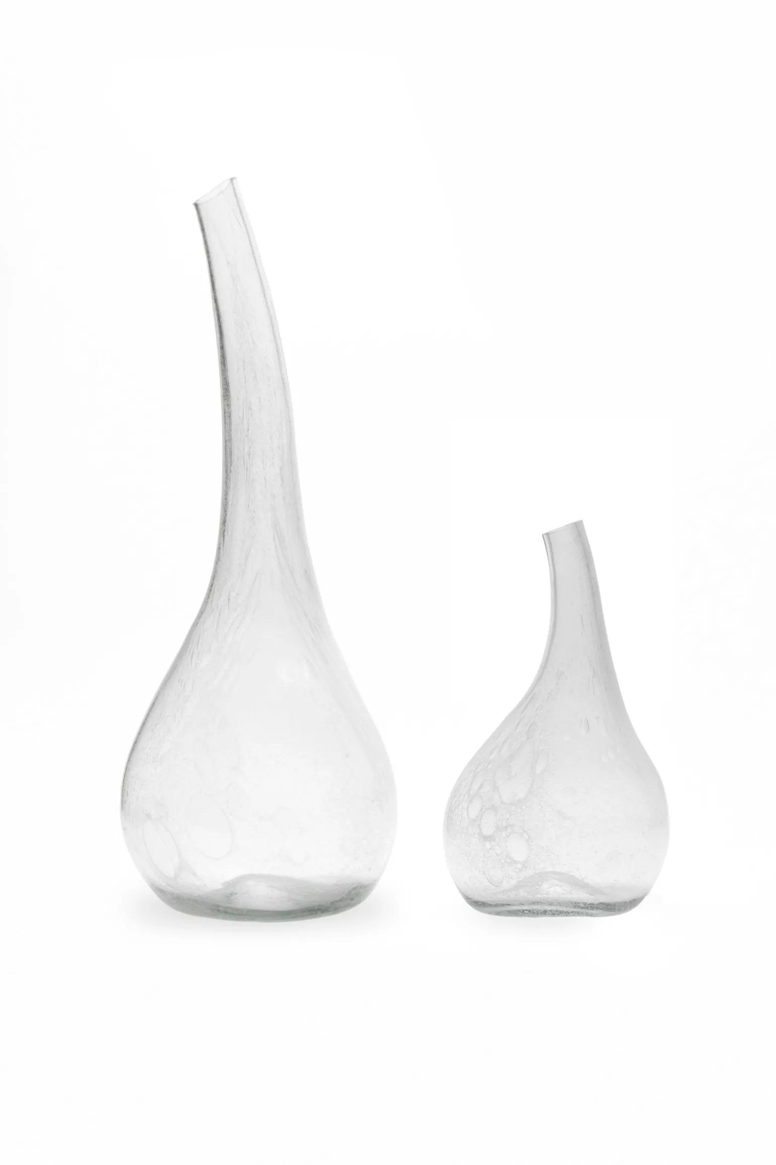 Calabaza, grey blown glass vase