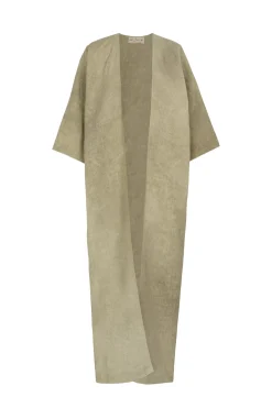 Cali, fade green linen coat