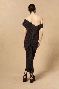Camaron, stretch silk hedy print dress