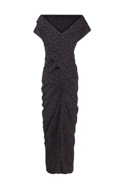 Camaron, stretch silk hedy print dress