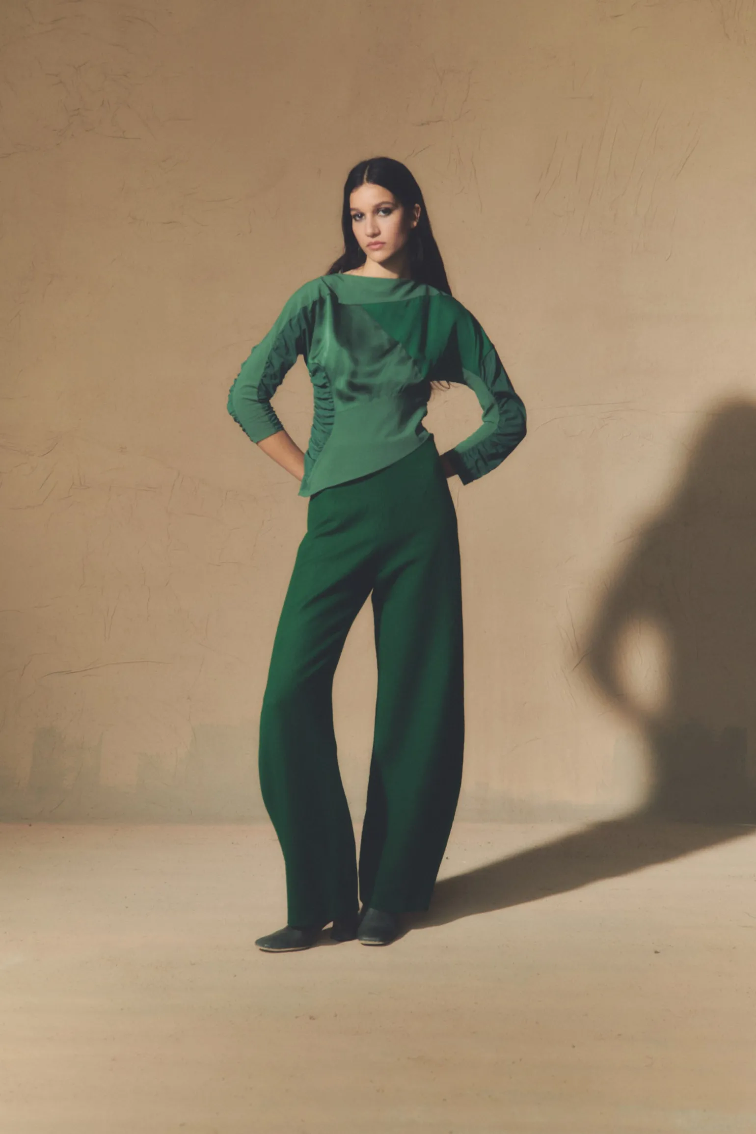 Camila, green boots