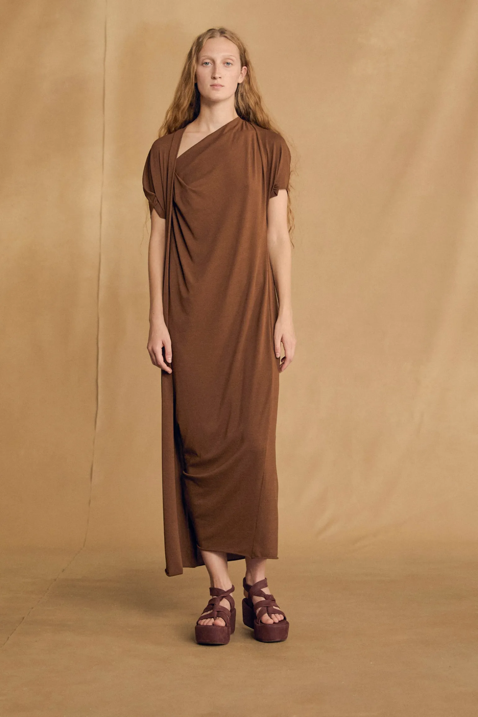 Canela, cinnamon wrap dress