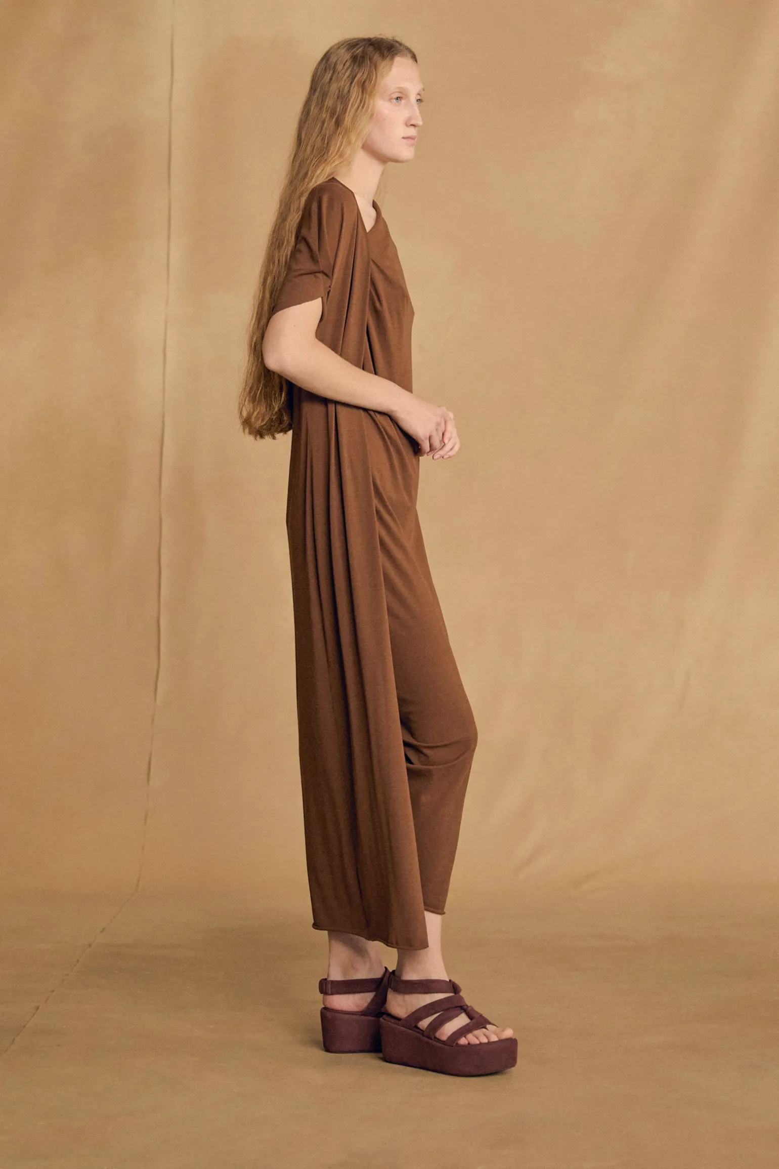 Canela, cinnamon wrap dress