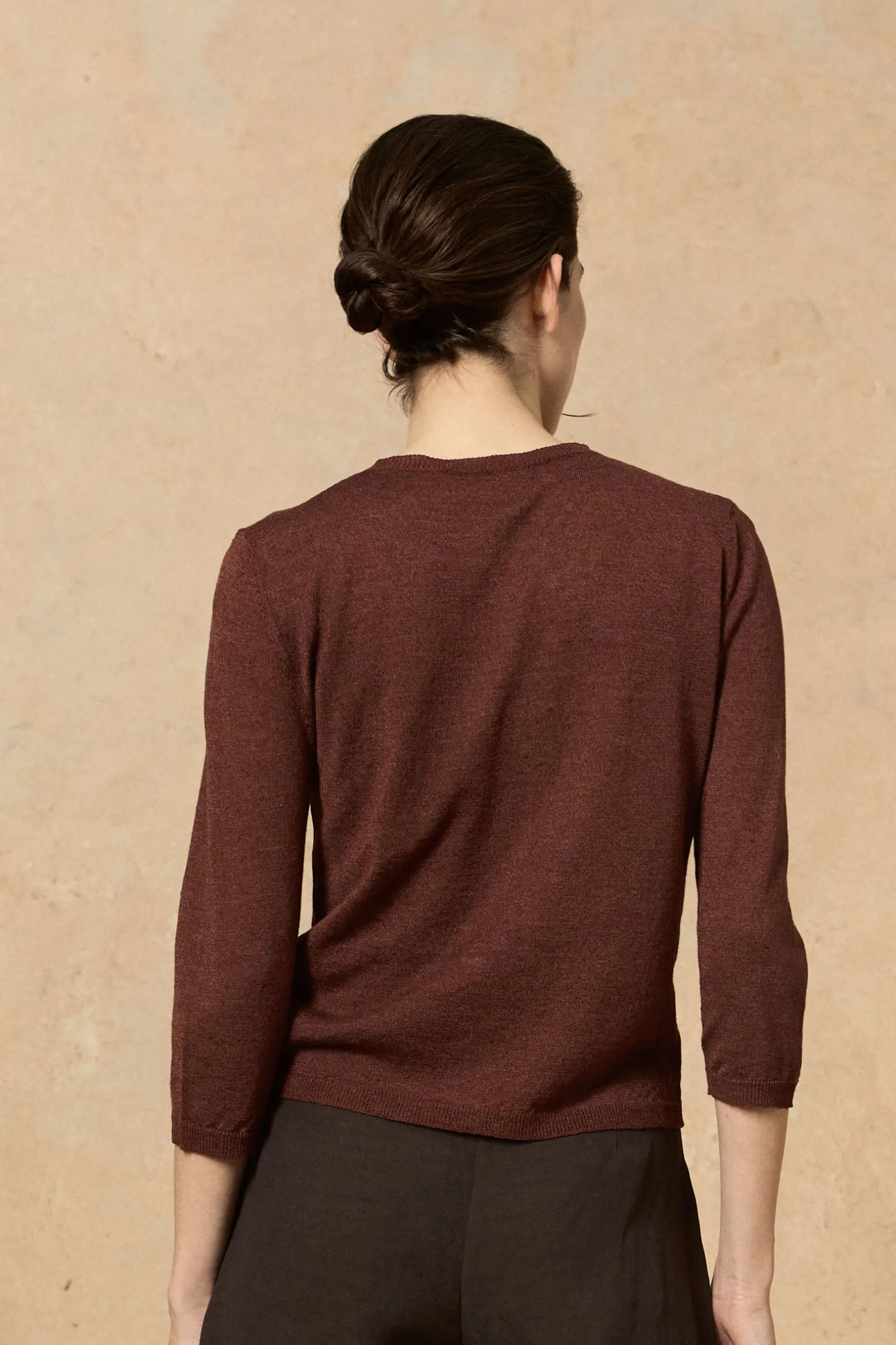 Canton, maroon knit cardigan