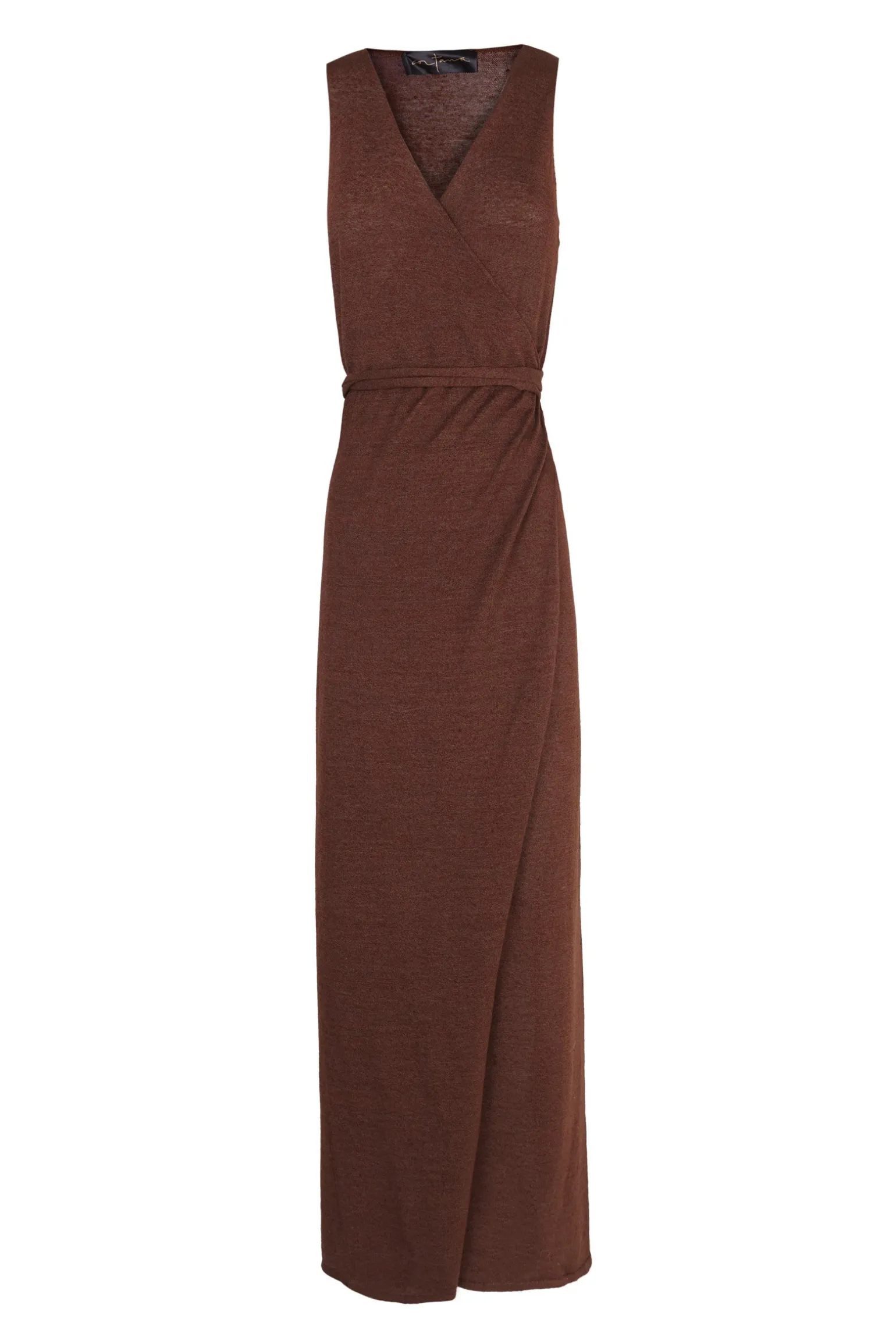 Canton, maroon knit wrap dress