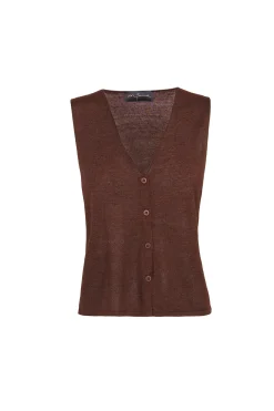 Canton, maroon knitted waistcoat