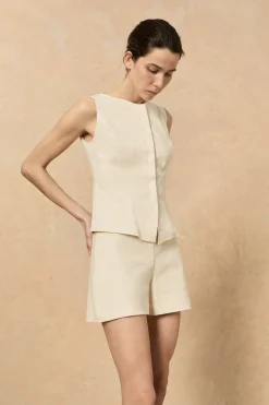 Canvas, ivory vest