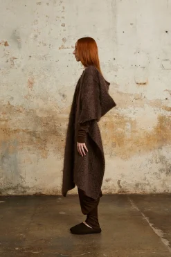 Ciel, burgundy mohair hood