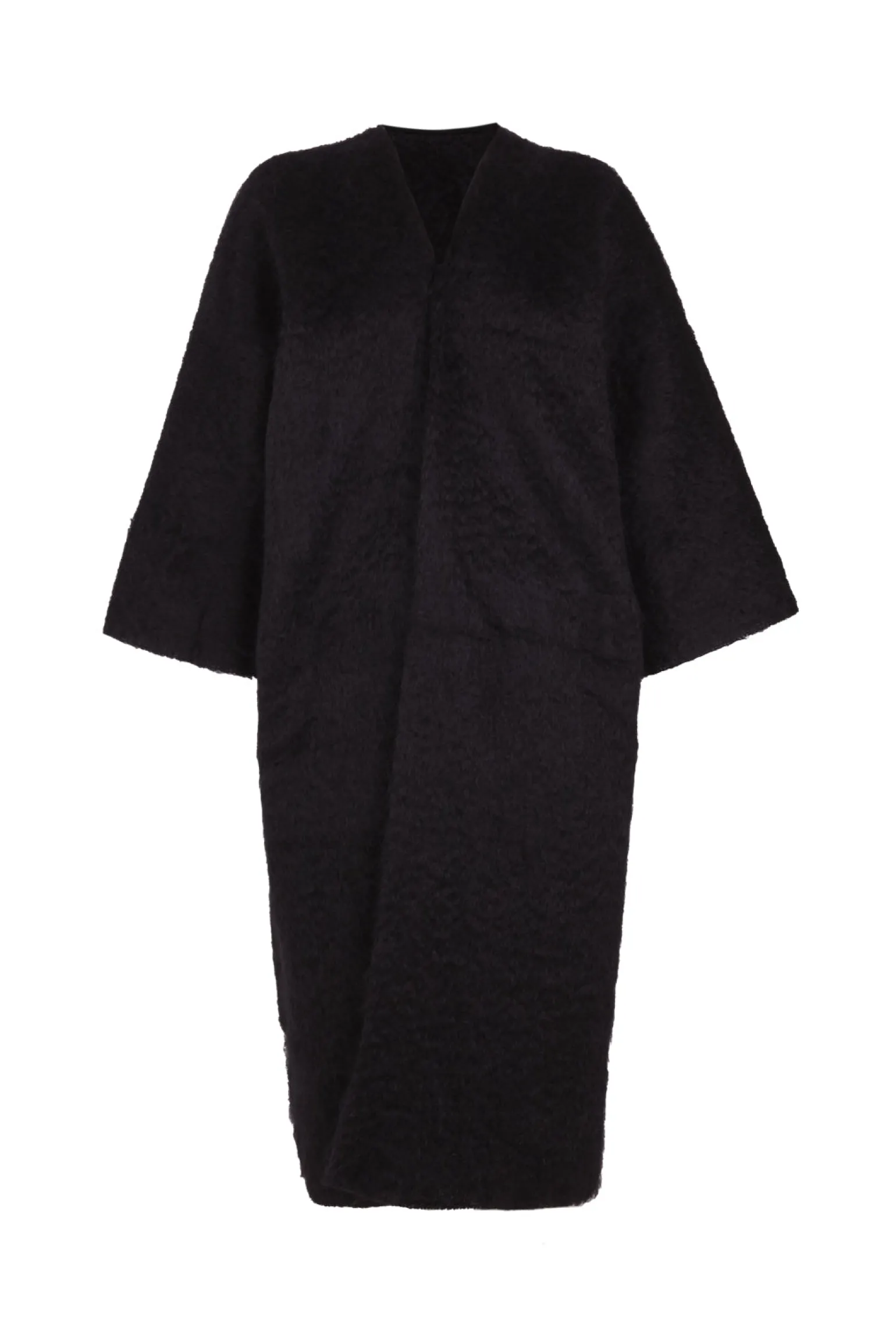 Ciel, long black mohair jacket