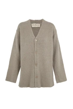 Circ, gray baby alpaca and silk cardigan