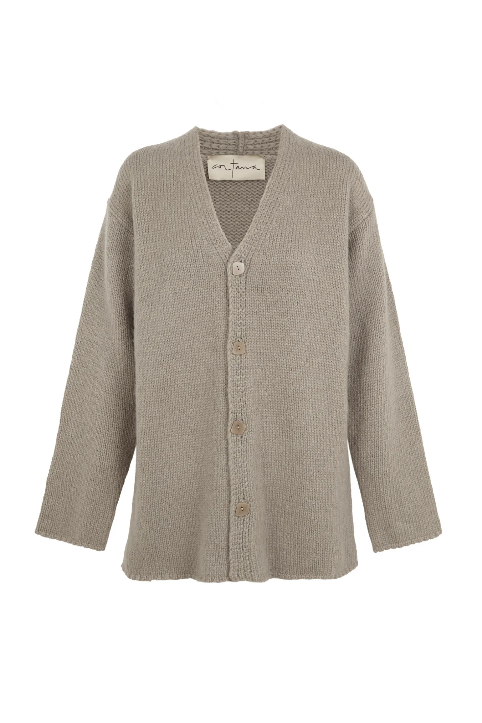 Circ, gray baby alpaca and silk cardigan