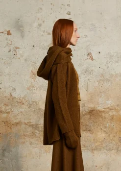 Circ, tobacco scarf in baby alpaca and silk