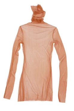 Cisne, brique silk tulle top
